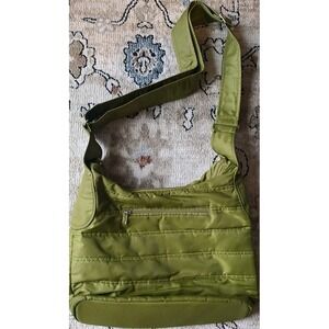 Green LUG Tote Bag Army Green Nylon Quilted Packable Organizer Crossbody Strap
